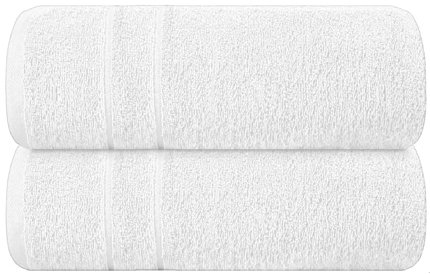 WovenWonder Luxurious Bath Towels Set of 2 (70 x 120 cm) Super Soft 100% Egyptian Cotton 800-GSM Hotel, Spa, Gym, Every day Use Big Bathroom Towels Premium Quality (White, Bath Towels 2 Pack)