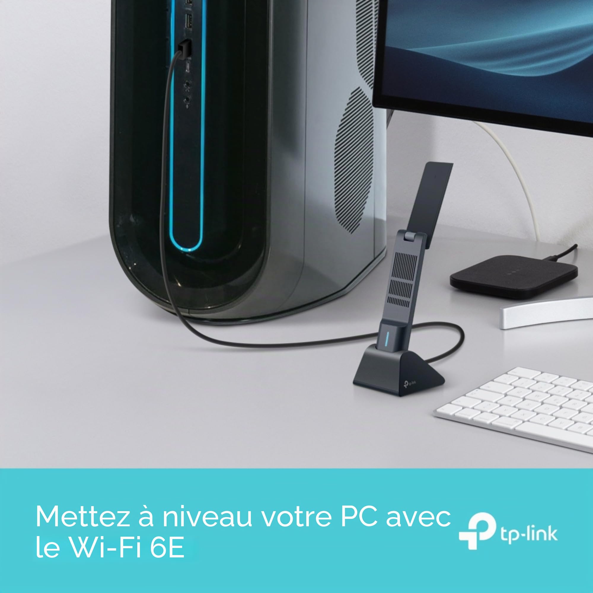 TP-Link Archer TXE70UH AXE5400 WiFi 6E Dongle WiFi tri-bande pour PC, adaptateur WiFi USB pour PC, antennes à gain élevé, dongle WiFi USB 3.0, prise en charge Win10/11, MU-MIMO, OFDMA, couverture plus
