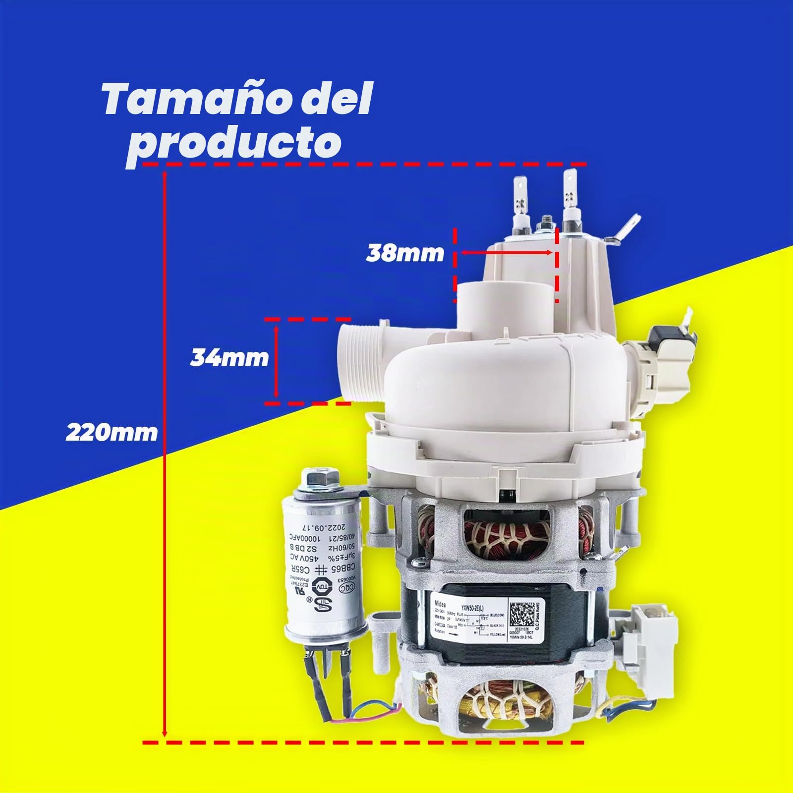 YXW50-2E(L)/YXW50-2E Nueva Bomba de circulación GENUINA para lavavajillas Welling/Midea para Midea Samsung