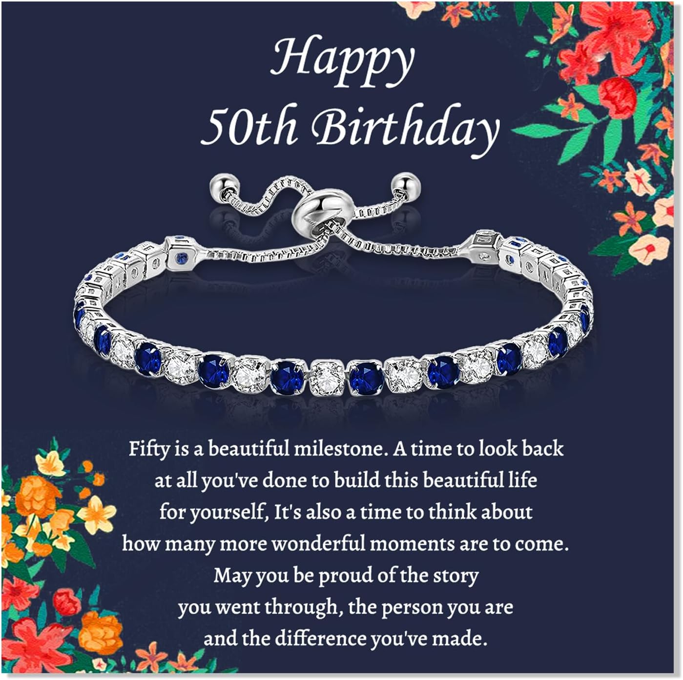 Adjustable Tennis Bracelets for Women,18th 21st 40th 50th 60th 70th 80th Birthday Gifts for Mum Daughter Grandma Birthday Jewellery Gifts for Women for Christmas