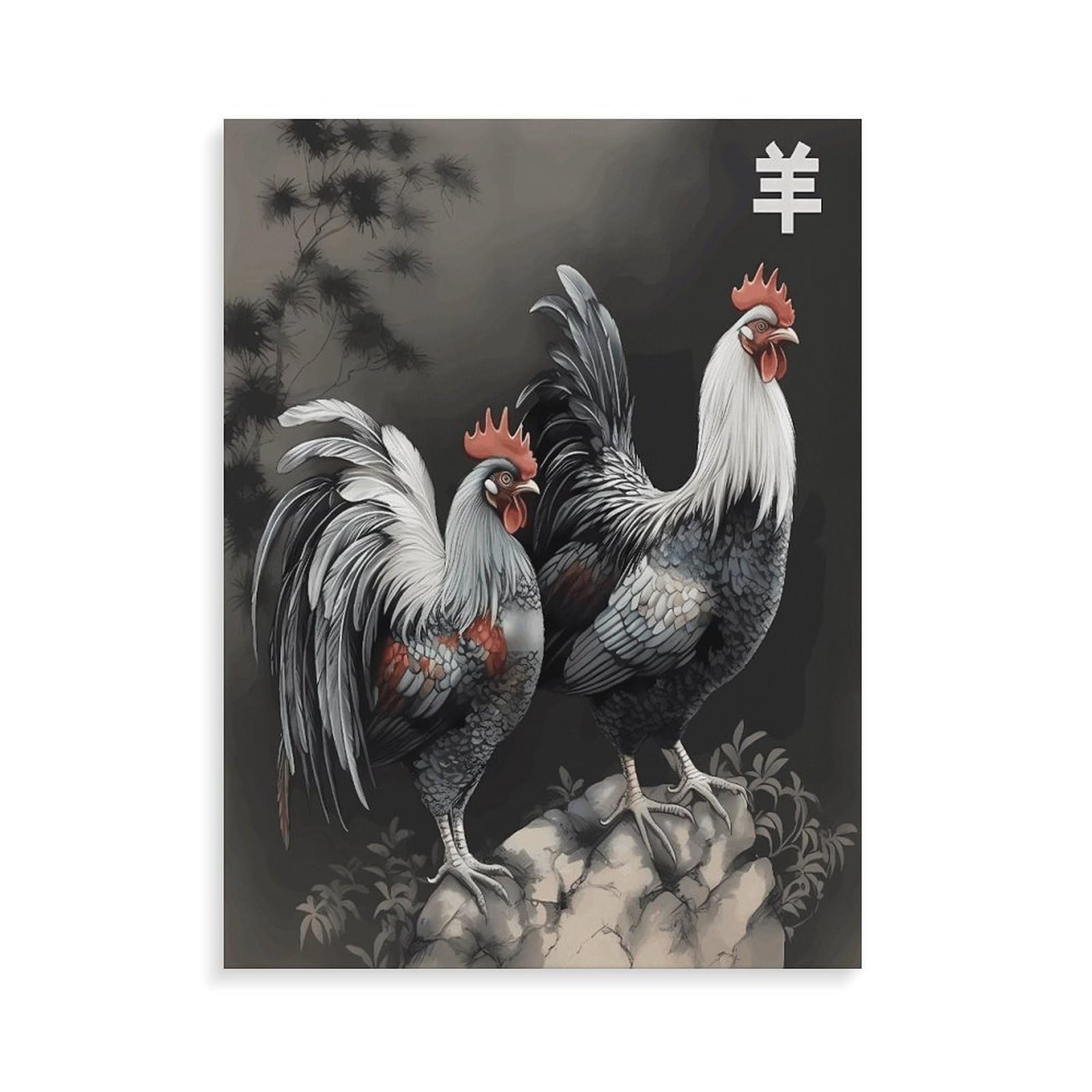 LPAGBCNU Malen-nach-Zahlen-Set mit Hahn-Muster, für Erwachsene, Anfänger, Erwachsene, Malen nach Zahlen, Kits auf Leinwand, DIY-Acryl-Ölfarben, Gemälde mit Pinseln für Geschenk, Heimdekoration