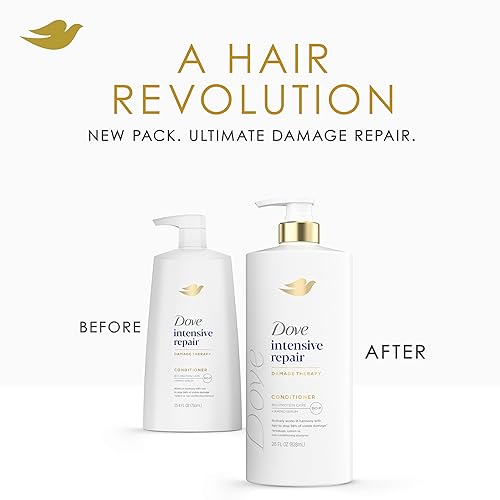 Miniatura 3 de Dove Acondicionador de 4 unidades de reparación intensiva para cabello dañado con tecnología de cuidado de bio-proteínas y suero amino de 28 onzas