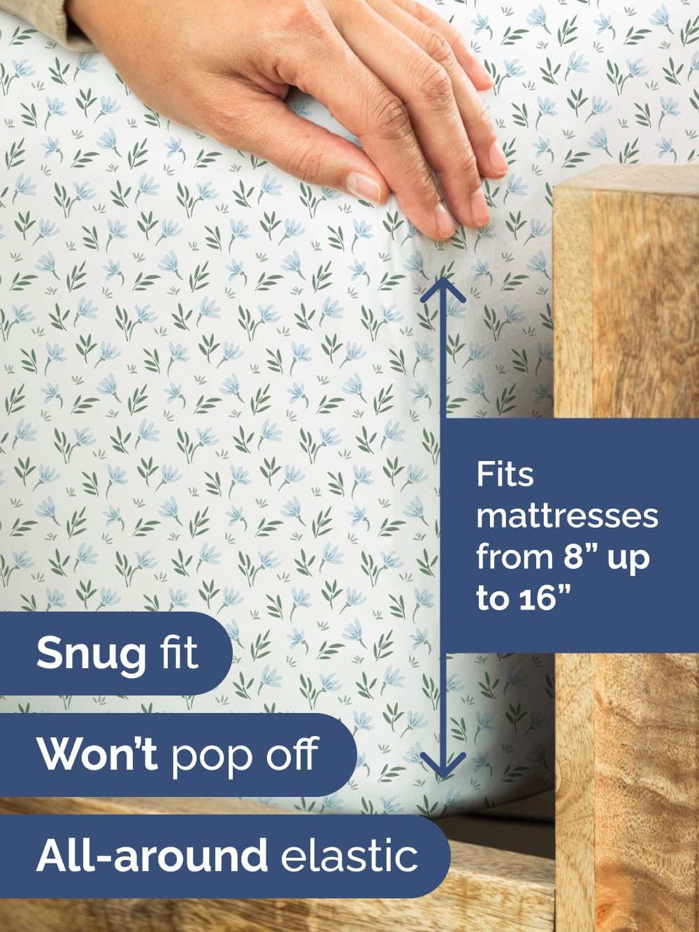 Floral Sheets - Flower Print Bed Sheet Set - 1 Flat, 1 Fitted & 2 Pillowcases w/ Deep Pockets - Comfy, Cozy, Wrinkle & Fade Free - Boho Botanical Bedding - Soft, Breathable & Cooling - King Size Set - Image 4