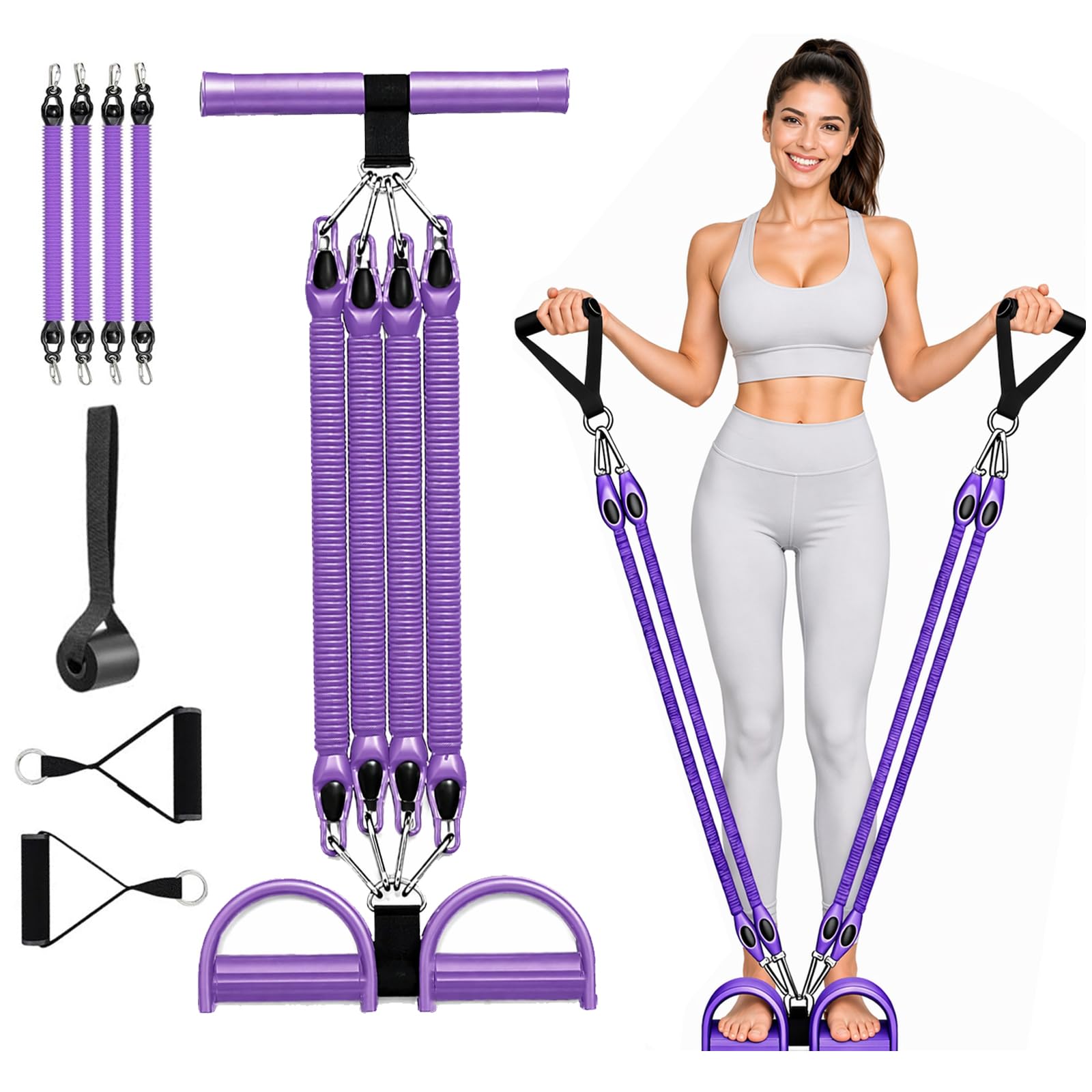 Photo 1 of 2026 New Pedal Resistance Band with Handles, Adjustable Detachable Multifunction Pedal Resistance Band, Thai Natural Rubber Tension Rope for Abs, Arms, Waist, Legs & Home Fitness