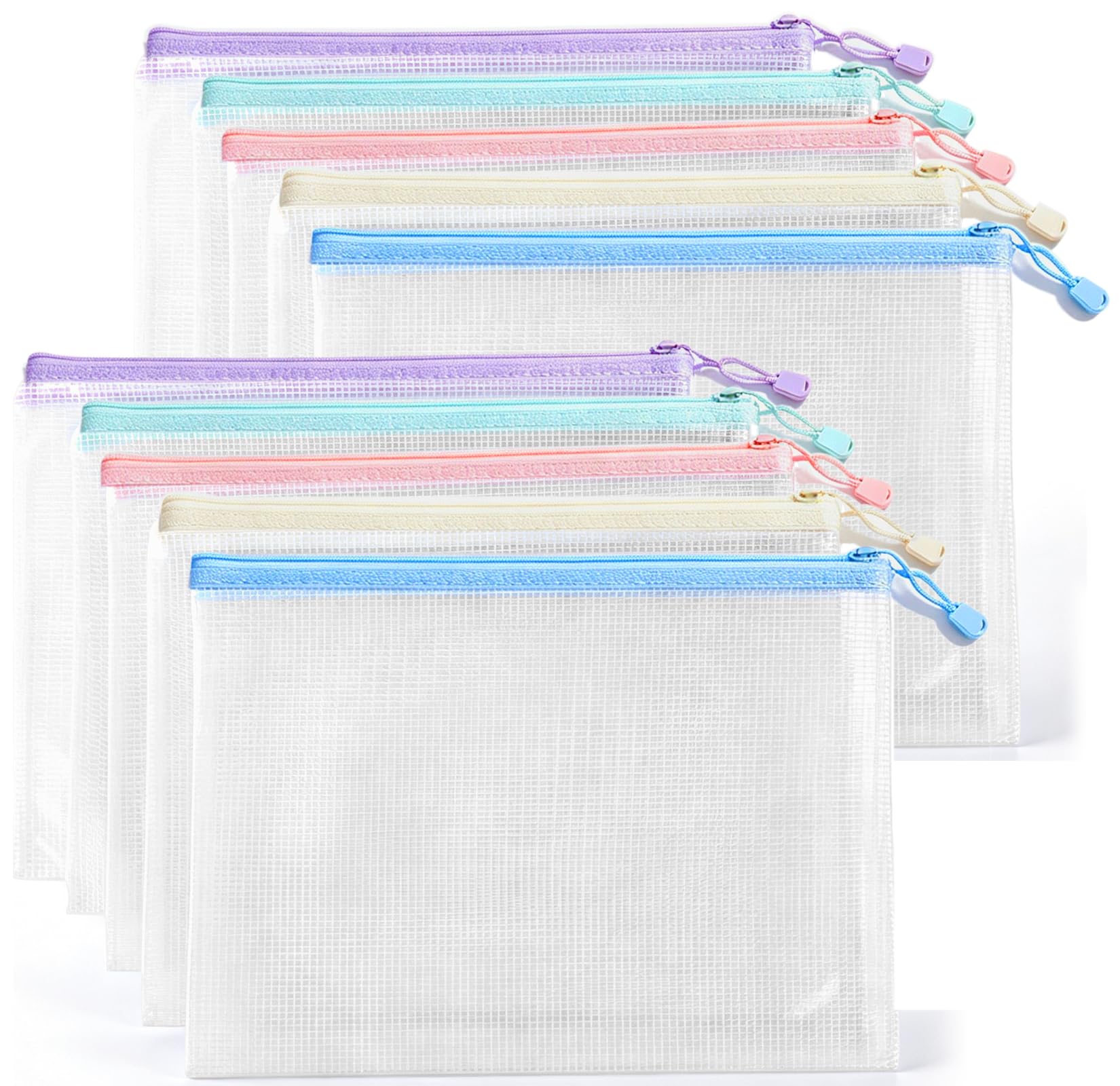 CHGANG Plastic Wallets A4, 10 Pack Strong Zip Lock Bags