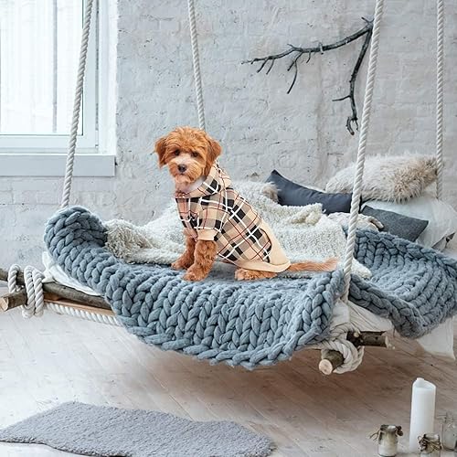 EXPAWLORER Plaid Dog Hoodie — texture and fabric close-up