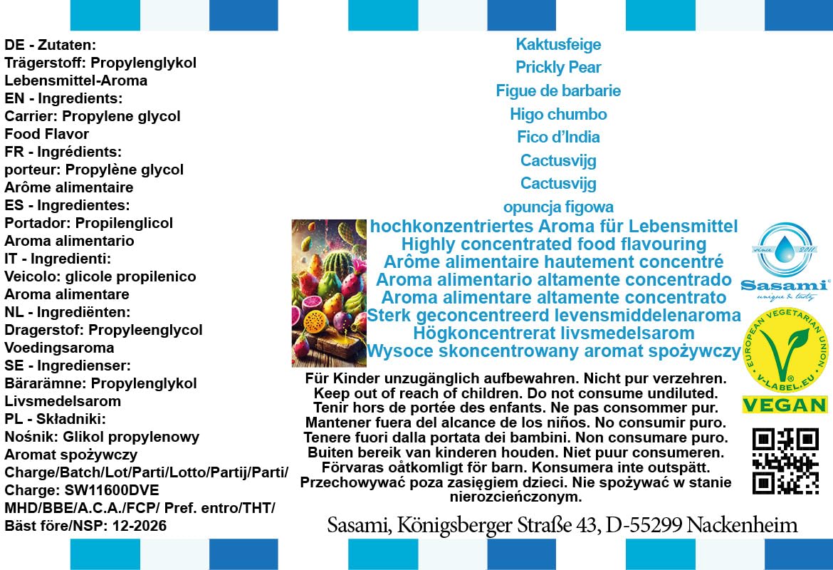 opuncja figowa Aromat Koncentrat - wegański - Sasami - 100ml