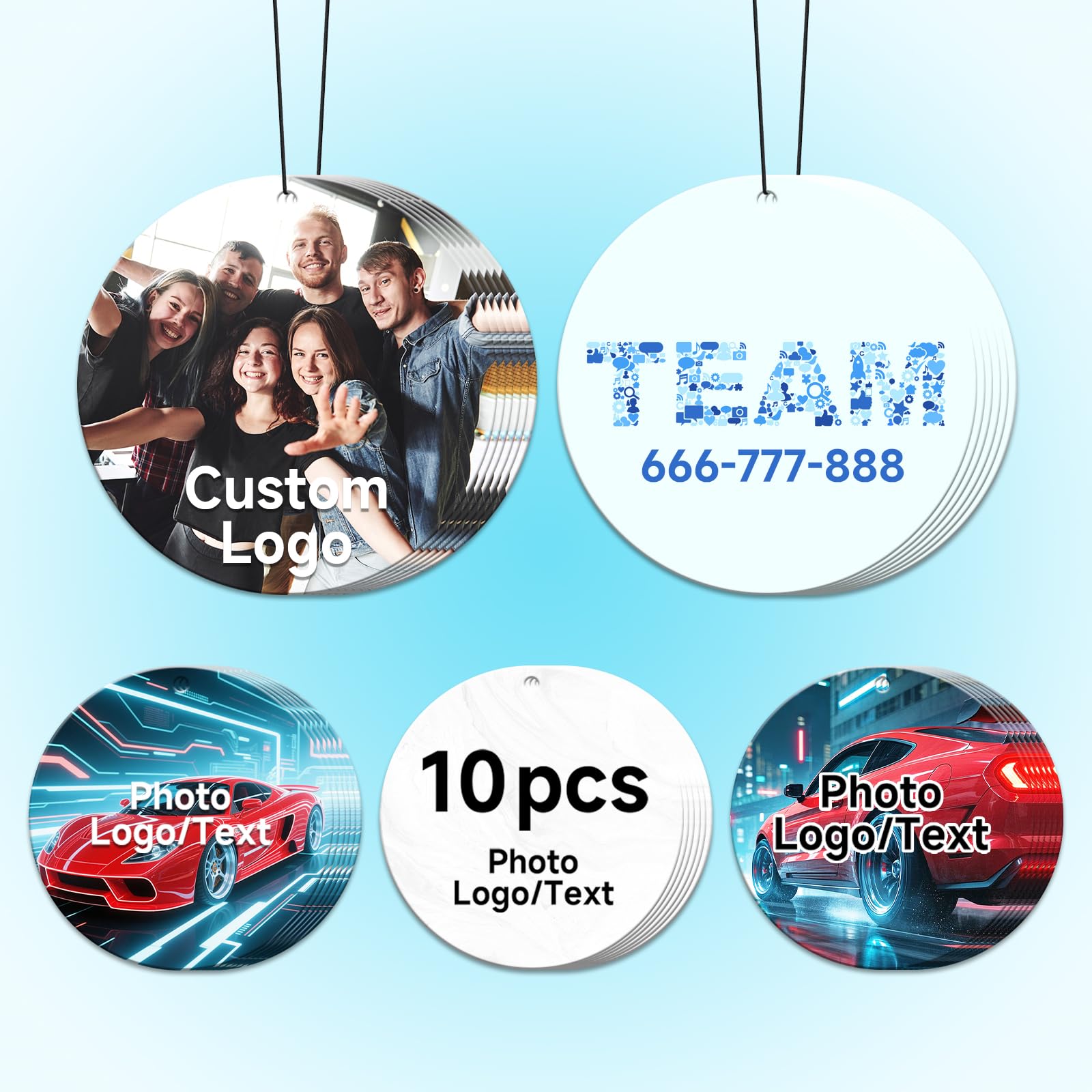 Bulk Custom Car Air Fresheners with Logo or QR Code