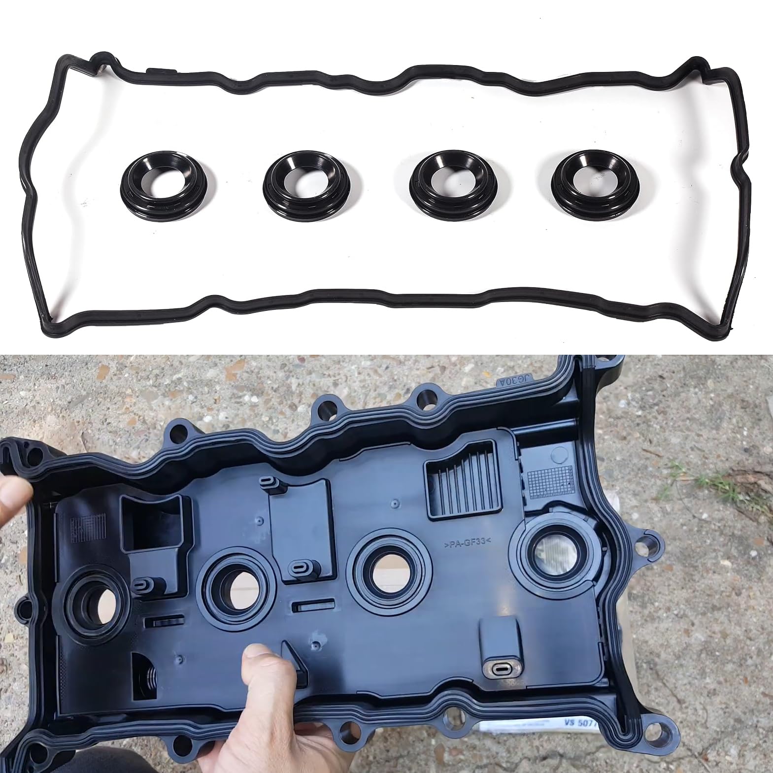 VS50777R 13270JA00A Valve Cover Gasket Seal with Spark Plug Seal for Nissan 2007-2012 Altima for Nissan 2008-2013 Rogue for Nissan 2014-2015 Rogue
