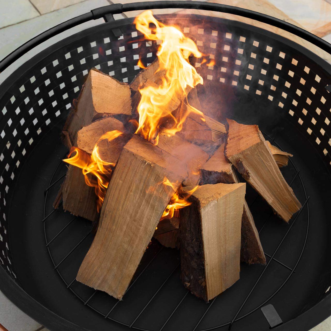 Harrier Outdoor Fire Pit [5 Styles] - For Garden | Wood & Charcoal Compatible | Optional Grill Upgrade | Stylish Bowls (Woven 42in) — view 3