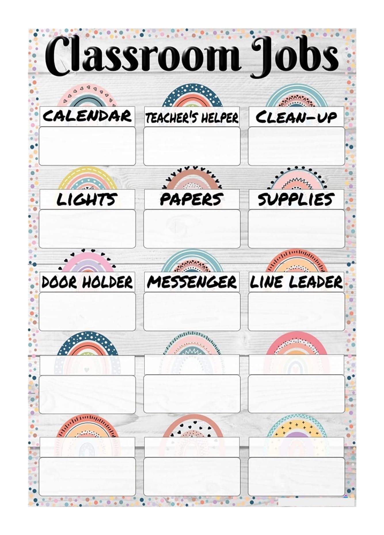 MDBJTCYZN Classroom Jobs Bulletin Board Kit in Boho Style, Teacher Resources for Preschool Kindergarten Elementary, Homeschool Decor(Framed,08x12inch(20x30cm))