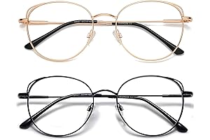 ANDWOOD Blue Light Blocking Computer Glasses for Women with Thin Metal Frames