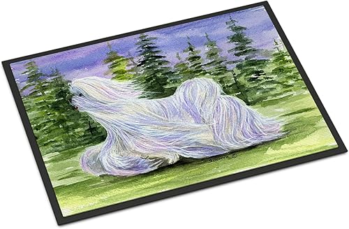 Caroline's Treasures SS8453MAT Tapete de puerta maltés para interiores o exteriores, tapete de bienvenida de 18 x 27 pulgadas, 27 pulgadas de largo