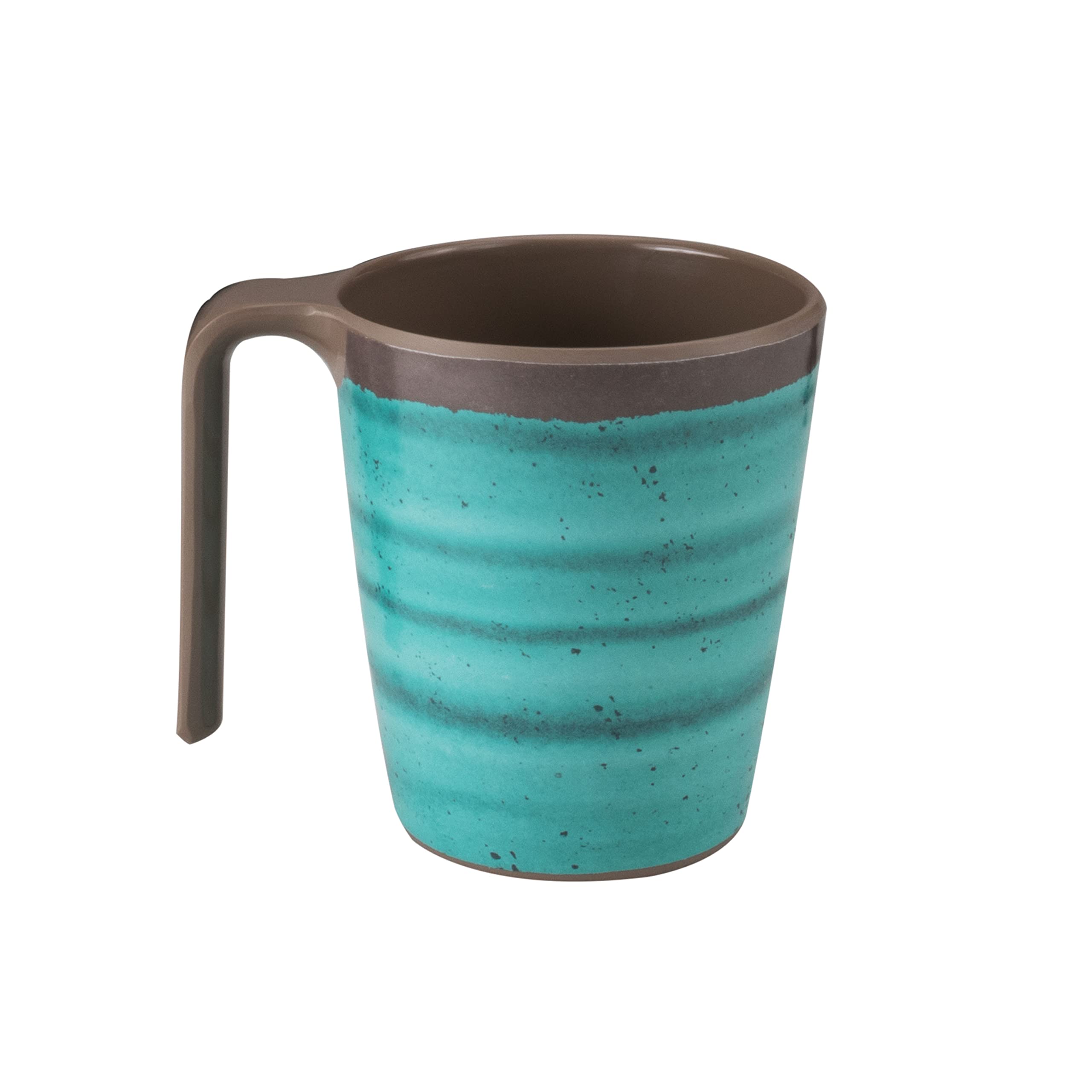 Lot 4 tasses en mélamine 400ml Aspect faïence Vert marron