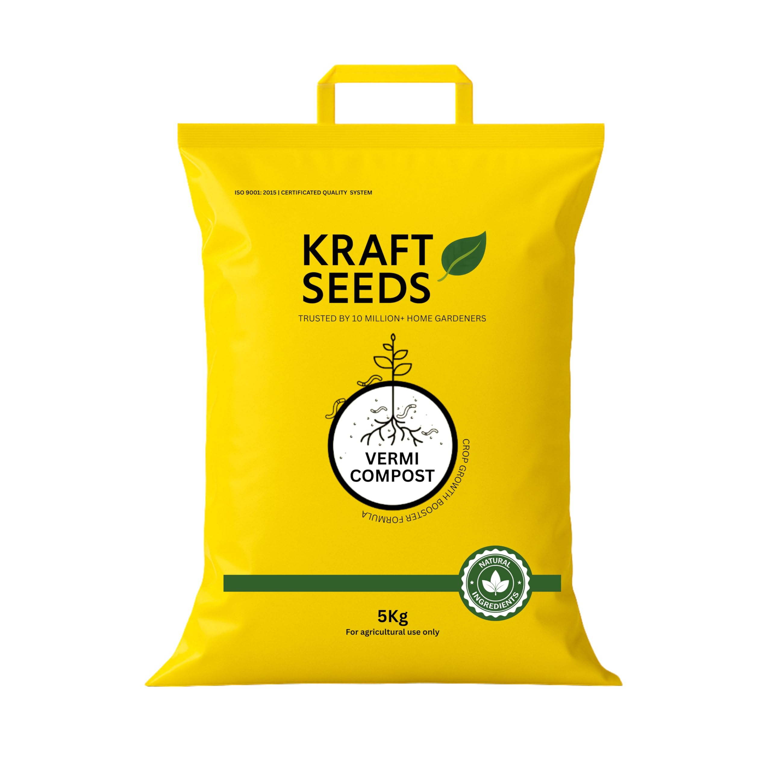 Vermicompost - 5kg | Organic Manure for Plants | Fertilizer for Home Gardening | Enriched Potting Soil Mix for Plants | Compost Garden Soil | Natural Booster for Flowering Plant