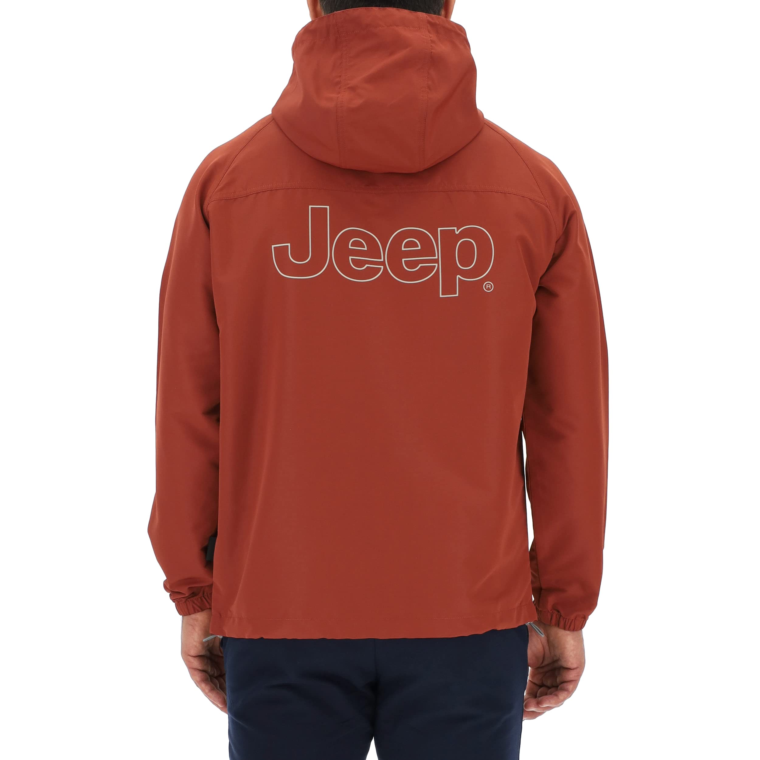 Jeep J Man Light Hooded Wind Jacket Outline Back Print J23s Giacca Uomo