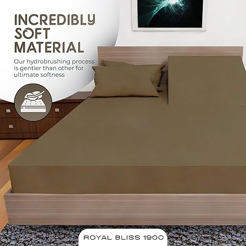 Miniatura 2 de Royal Bliss - Juego de sábanas de algodón egipcio 1900 y bambú de calidad con 1 sábana bajera, parte superior dividida de 36 pulgadas, 1 sábana