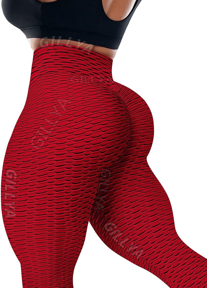 GILLYA Booty Yoga Pants Tiktok Butt Leggings Anit Cellulite Texutred Booty Lifting Leggings Scrunch Butt Yoga Pants : Clothing, Shoes & Jewelry
