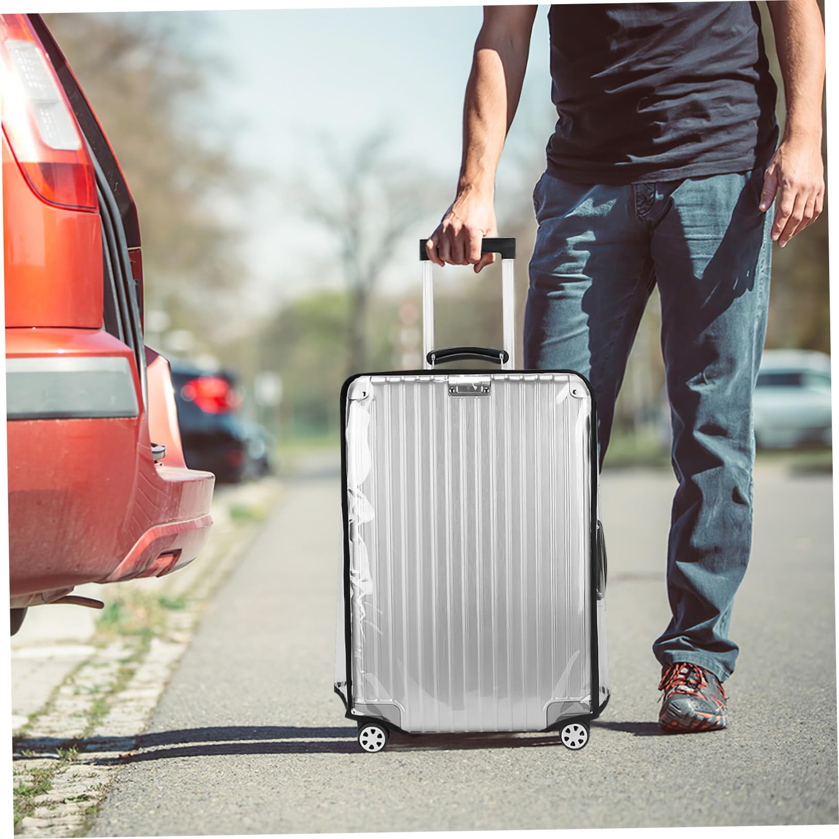 2pezzi Copertura Trasparente per Valigia in Pvc e Resistente Adatta per Valigie da Viaggio da Copertura Sufficiente per Proteggere Efficacemente