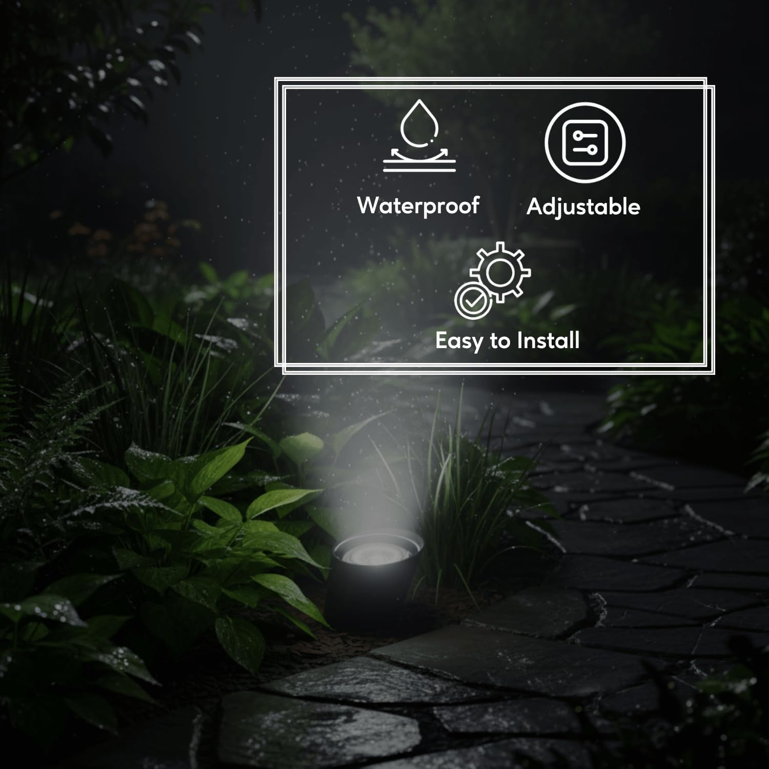 Ironsmith Lighting Products In Ground Well Light Fixture with Clear Cover - Adjustable Gimbal Ring, Clear Bulb Cover and Light Socket Kit Included, Halogen and LED Bulbs Support - Black