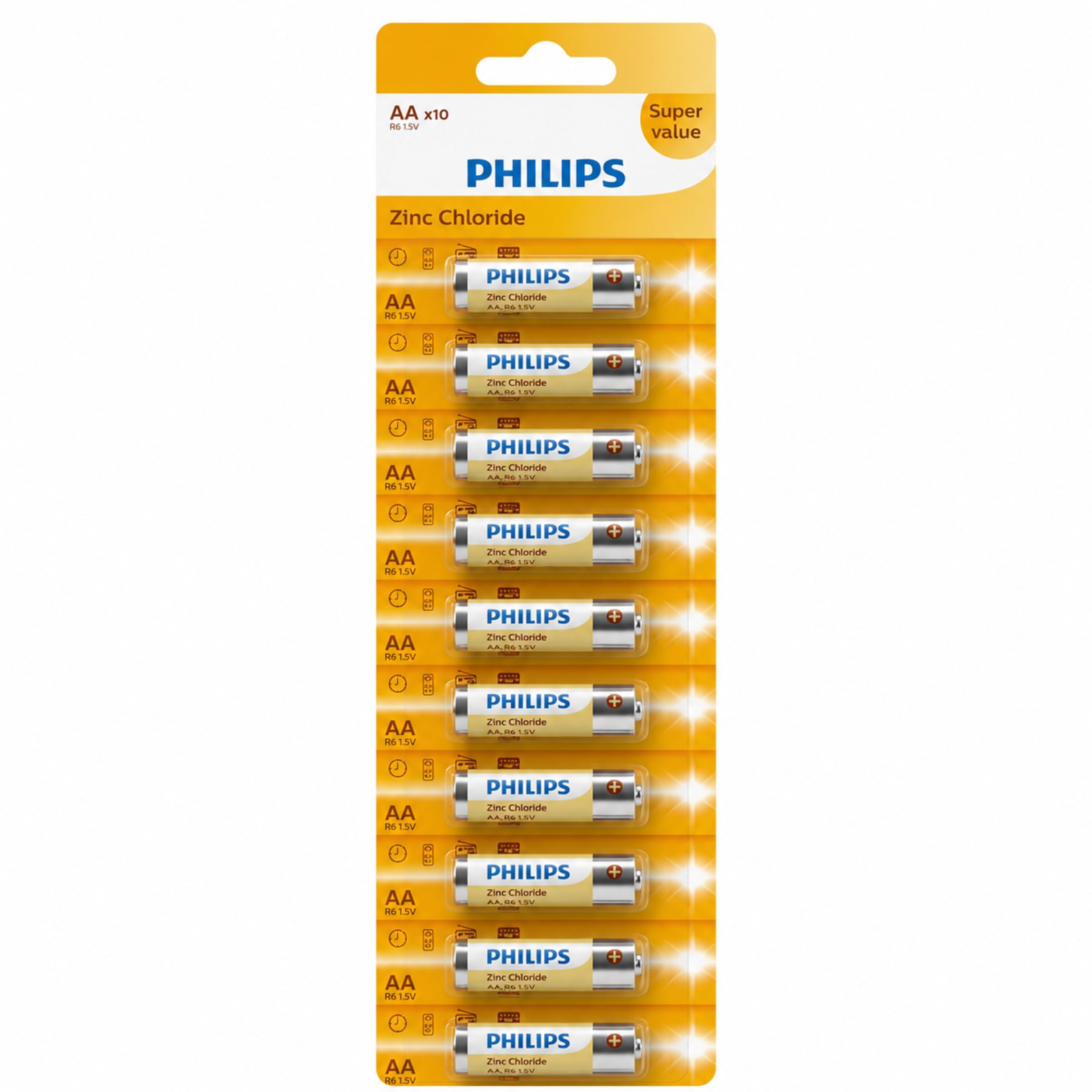 Philips R6G10B/94 AA Zinc Chloride Battery (Pack of 10) | 1.5V Long Lasting Power | Leak Resistant | 36 Months Shelf Life | Ideal for Remote, Clock, Toy, Mouse & Other Household Devices-image-40