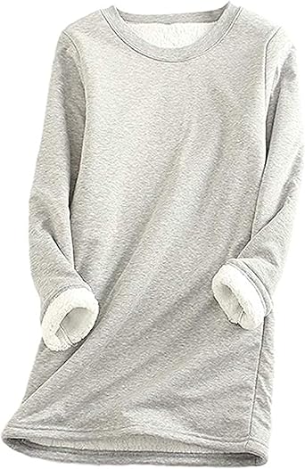 fleece lined crew neck sweatshirts