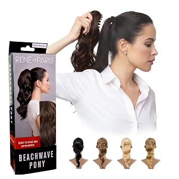 Beachwave Ponytail Hair Extension Synthetic Hair Ready Wear Dark Brown