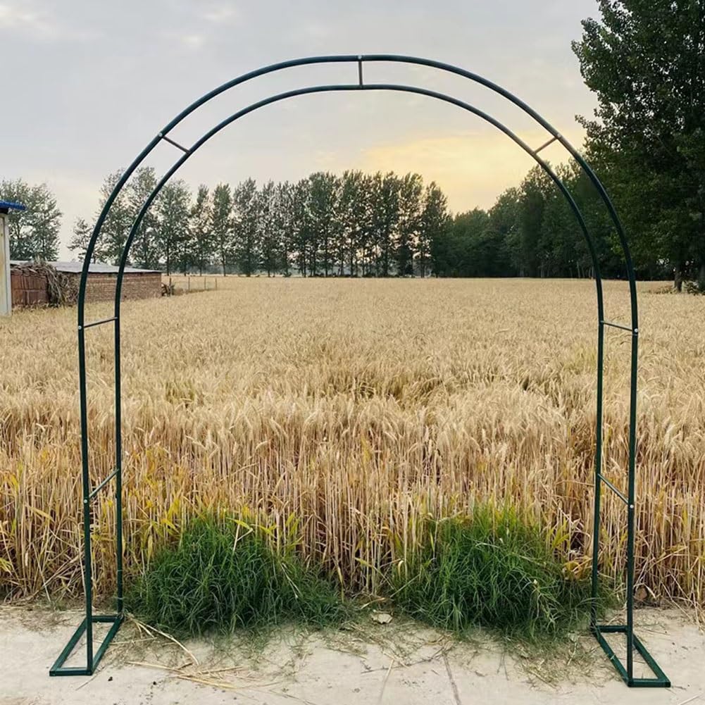 Metall-Pergola-Rankgitter, Outdoor-Gartenlaube, Torbogen, Hochzeitsbogen, Zeremonie, Lichterkette, Ballonwisteriagrapevineclematis, Hof, Rasen, Garage, Breite 140 cm, 281,9 cm, Schwarz, Weiß, Grün