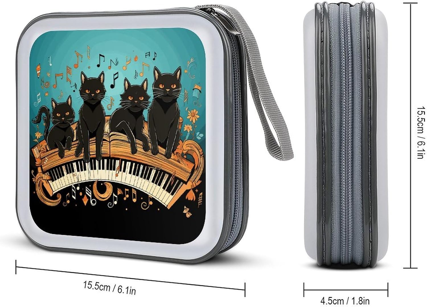 Four Black Cats Lying CD Case CD Storage Box DVD Sleeves