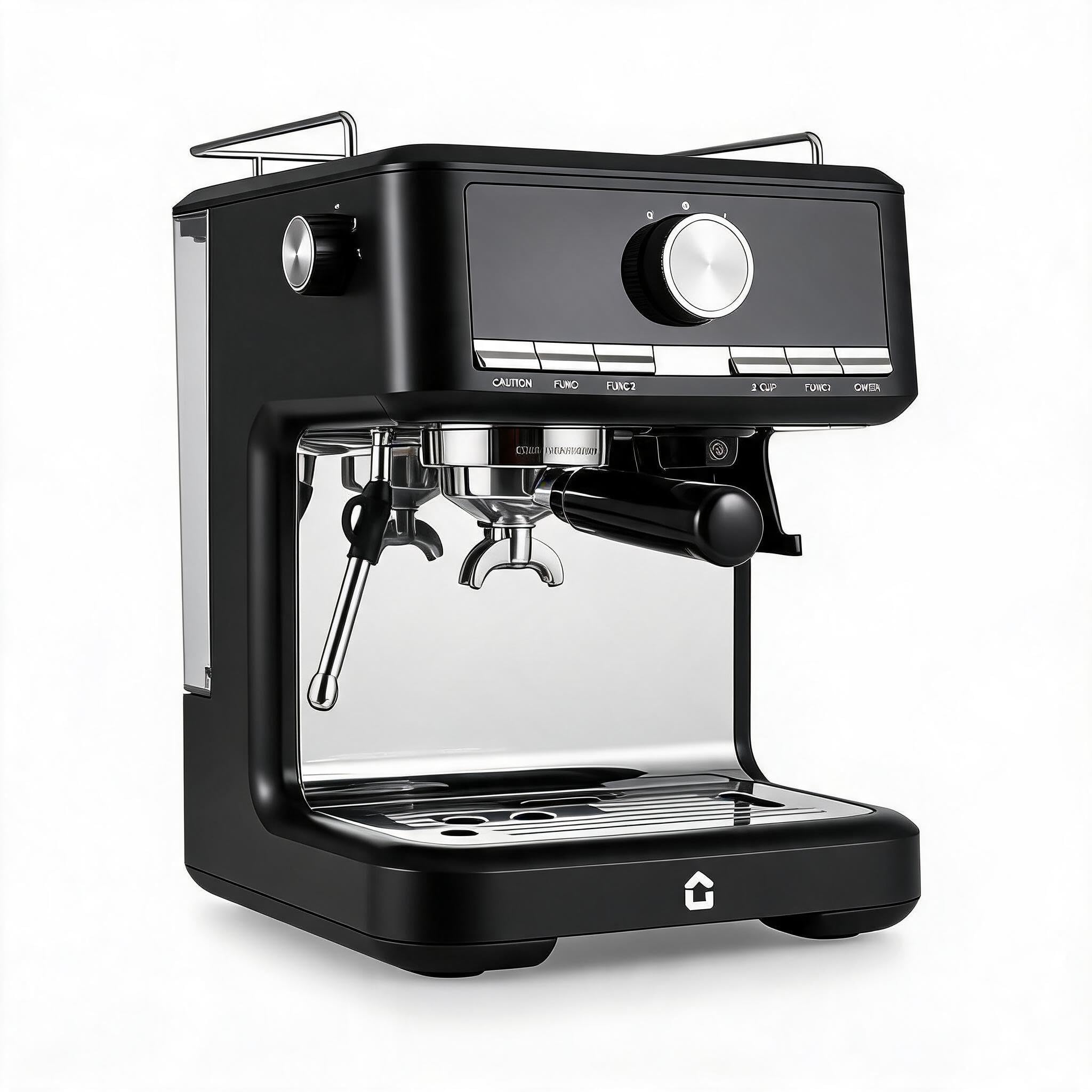 Siebträger-Espressomaschine halbautomatisch mit Mahlwerk & Milchaufschäumer – 20 Bar – 30 Mahlgrade – 58 mm Portafilter – 1,5 L abnehmbarer Wassertank – Schwarz, EU-Standard Lackierung (Spritzlack)