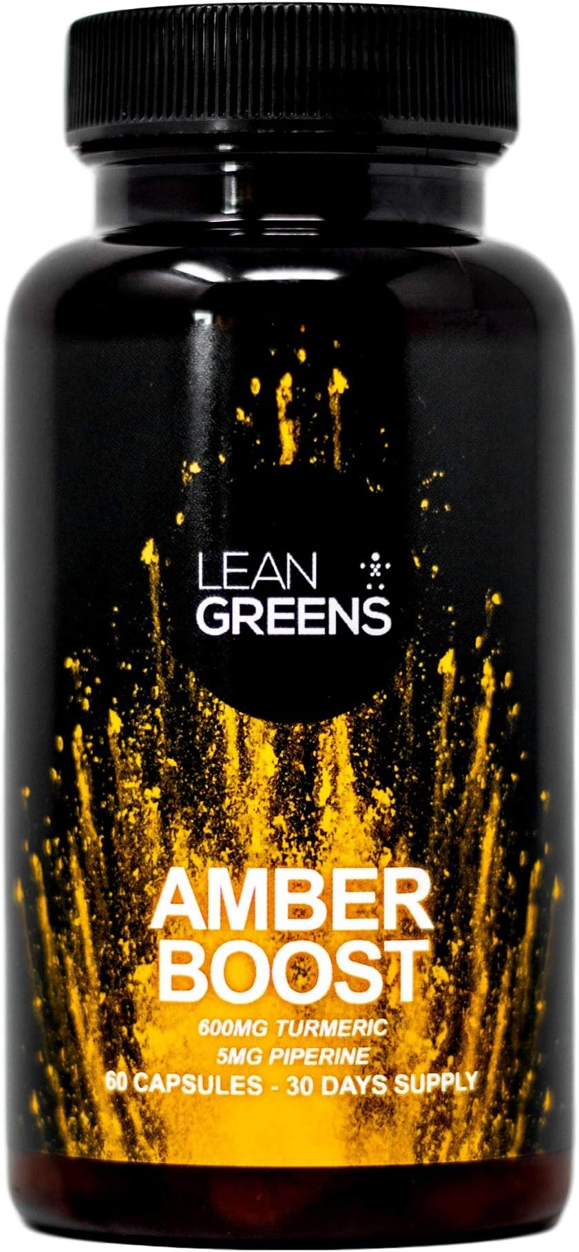 Turmeric Capsules High Strength - Black Pepper and Vitamin D3 - Amber Boost by Lean Greens - Anti-Inflammatory Herbal Supplement