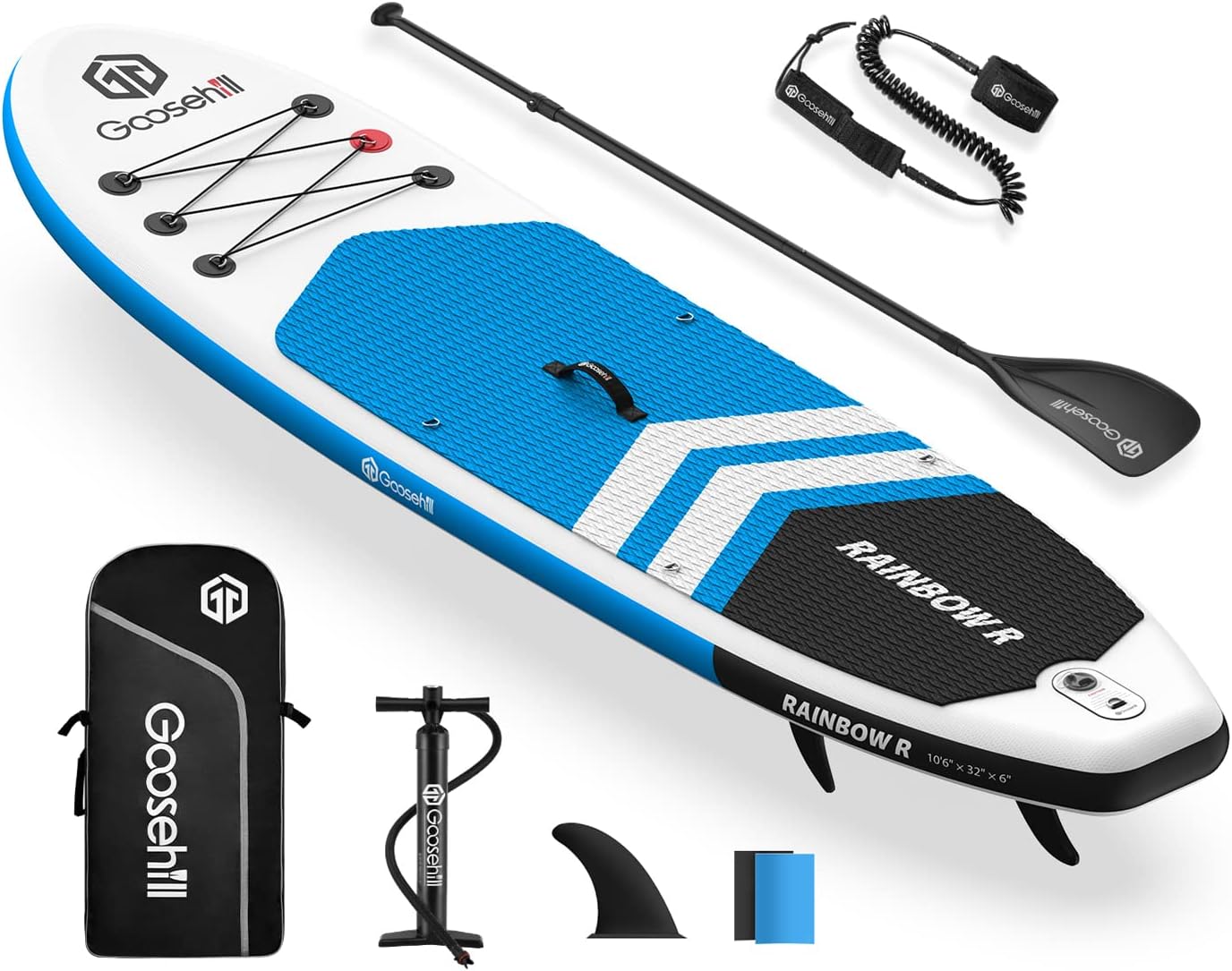 Goosehill Inflatable Stand Up Paddle Board, Reinforced Double Layer All-Around Paddleboard for All Skill Level, SUP Board with Premium SUP Package and SCE Technology