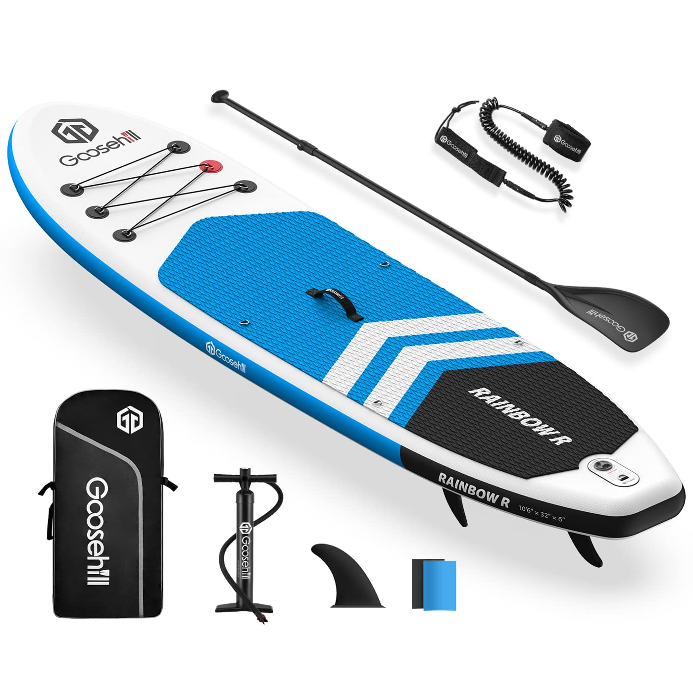 Goosehill Inflatable Stand Up Paddle Board, Reinforced Double Layer All-Around Paddleboard for All Skill Level, SUP Board with Premium SUP Package and SCE Technology