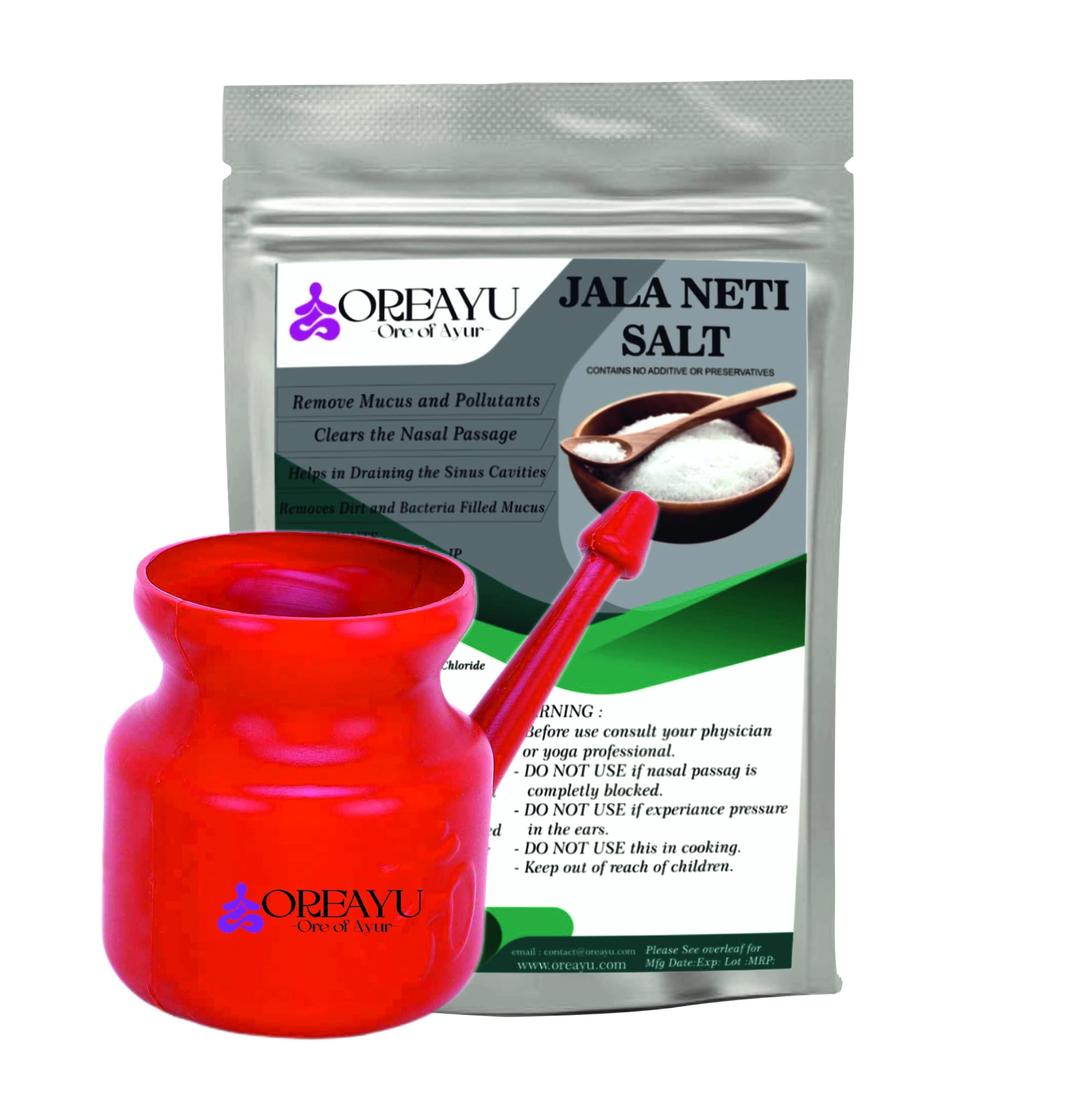 Plastic Jala Neti Pot Jal Lota 500 ml Brown Jal Neti With 200Gm Neti Salt for Health and Yoga Use Made of virgin plastic-image-16