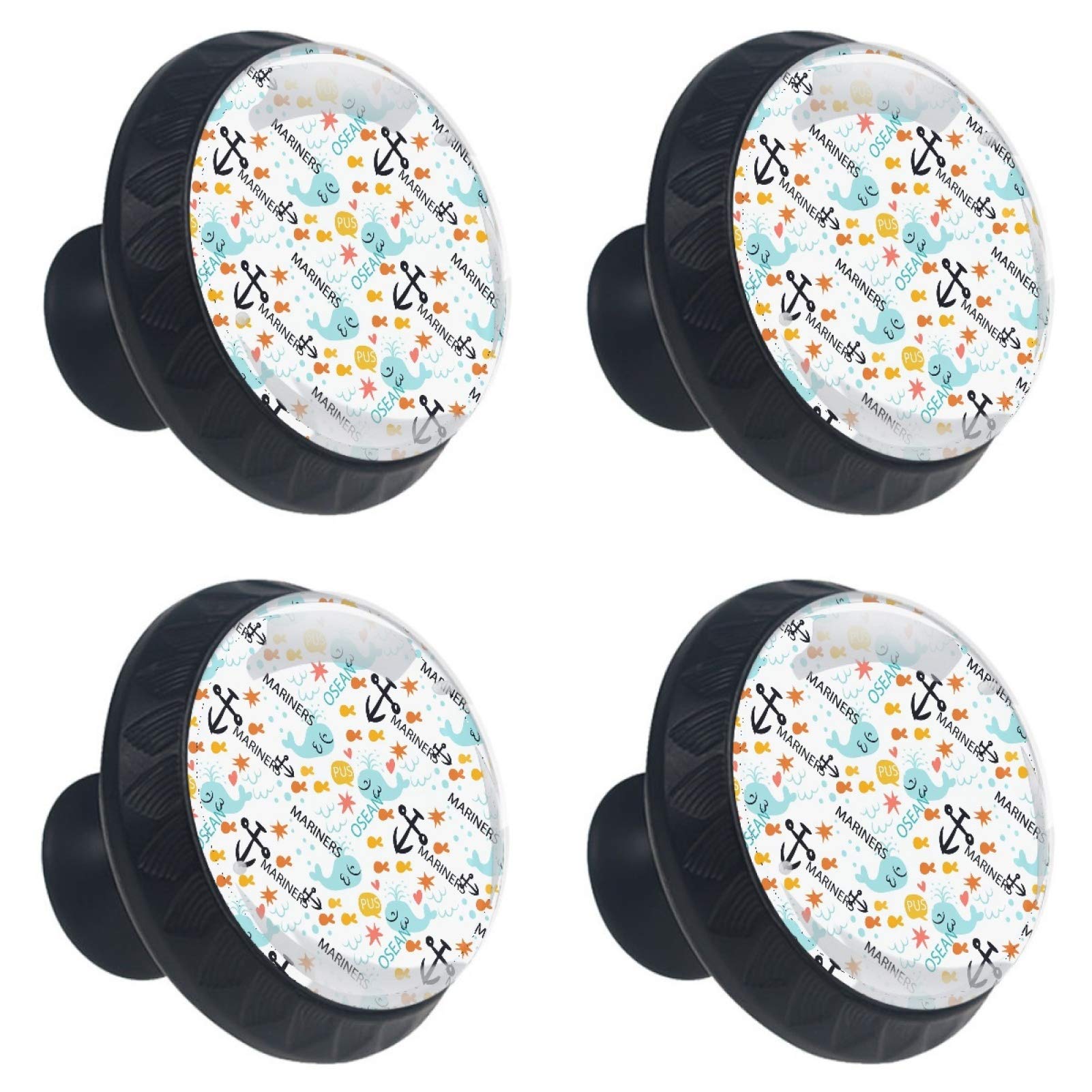 Boutons en verre coloré animaux pour tiroir et armoire de cuisine Lot de 4
