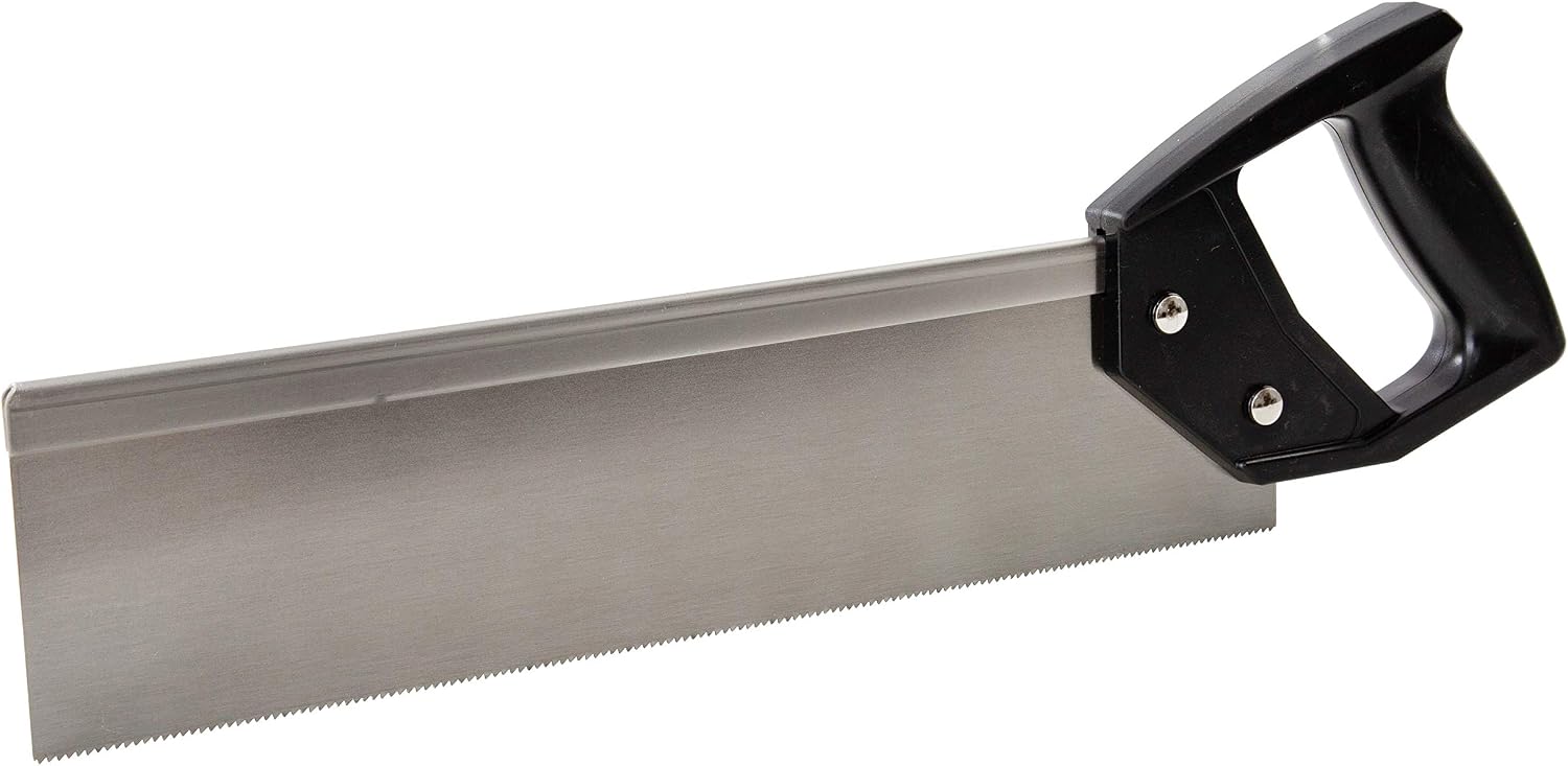 GreatNeck BSB14 12 Inch Mitre Box With 14 Inch Back Saw, Reinforced Steel Back Saw for Accurate Cutting, Receptacle Box Saw With Degree Cutting Guide