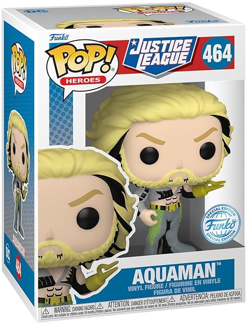 POP Justice League Figura Vinilo Aquaman 464 Unisex ¡Funko Multicolor PVC