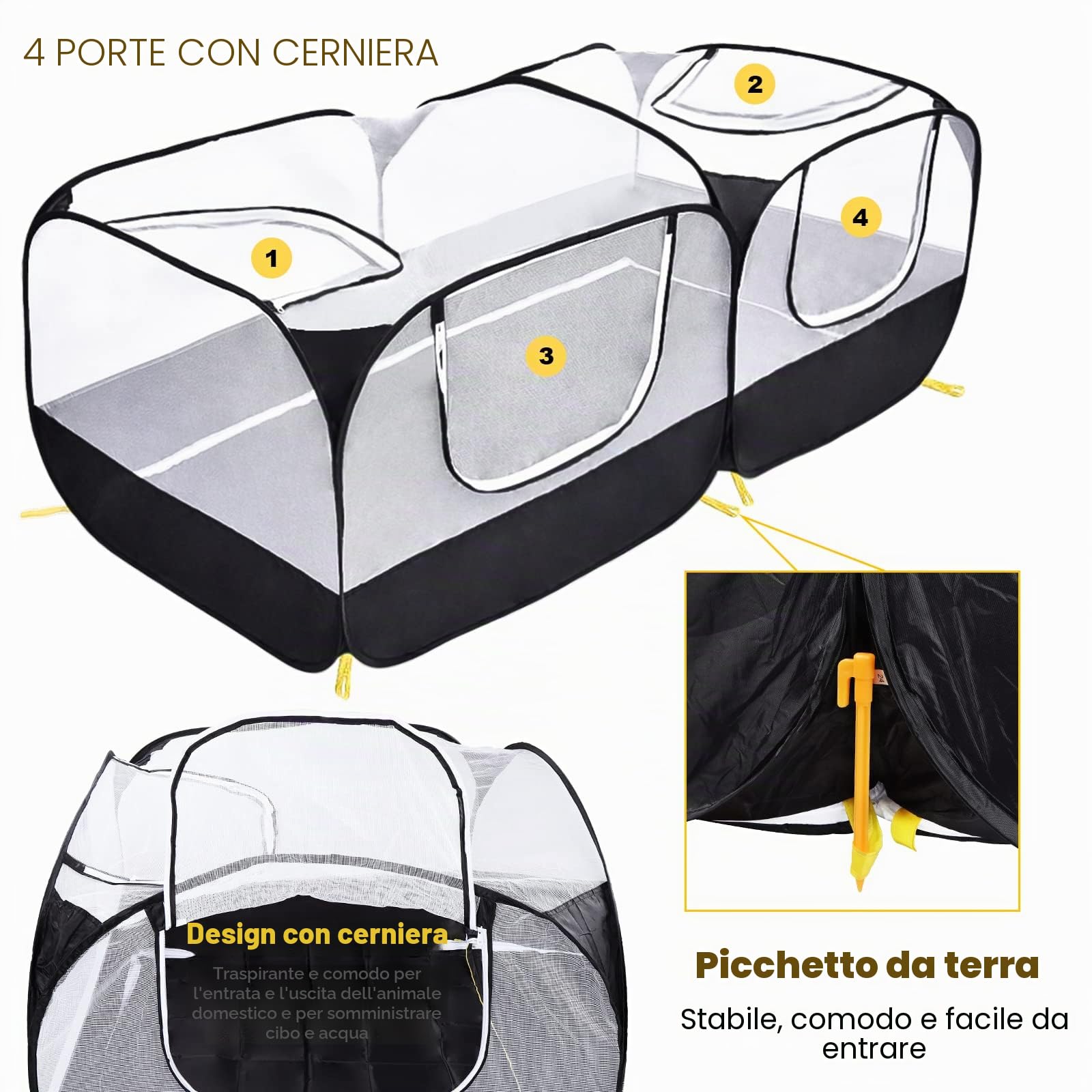 Coolty Box per piccoli animali, grande box pop up per esercizi, gabbia per cortile di pollo, recinto, parco giochi per cuccioli, gattini, conigli, anatre, galline