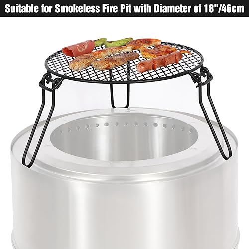 Miniatura 4 de REDCAMP Parrilla plegable para fogata para fogata individual, trípode portátil de hierro con parrilla de acero para hoguera, horno holandés,