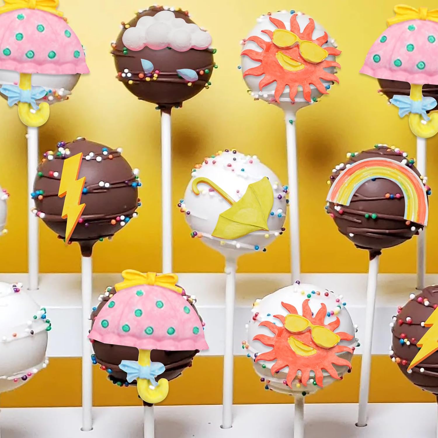 Umbrella Shape Silicone Molds 2 Pcs, Weather Theme Fondant Mold for Chocolate Cake Decoration Candy Cupcake Topper Cake Polymer Clay Crafts Epoxy Resin