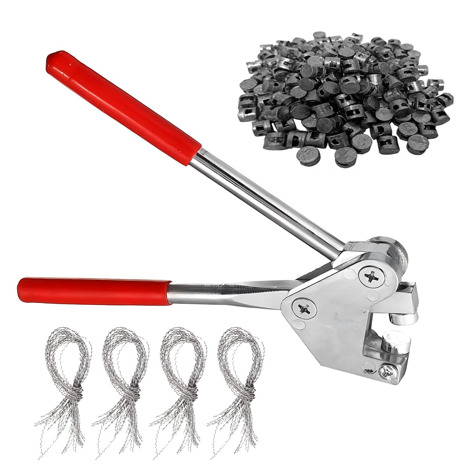 Pinze di Tenuta Set di Tenute Per Sigilli di Sicurezza Pinze Per Sigillare Con 60 Guarnizioni Di Piombo Per Diametro Di Piombo 10mm E 60 Fili di Piombo 17cm Pinze di Sicurezza Per Sigillare