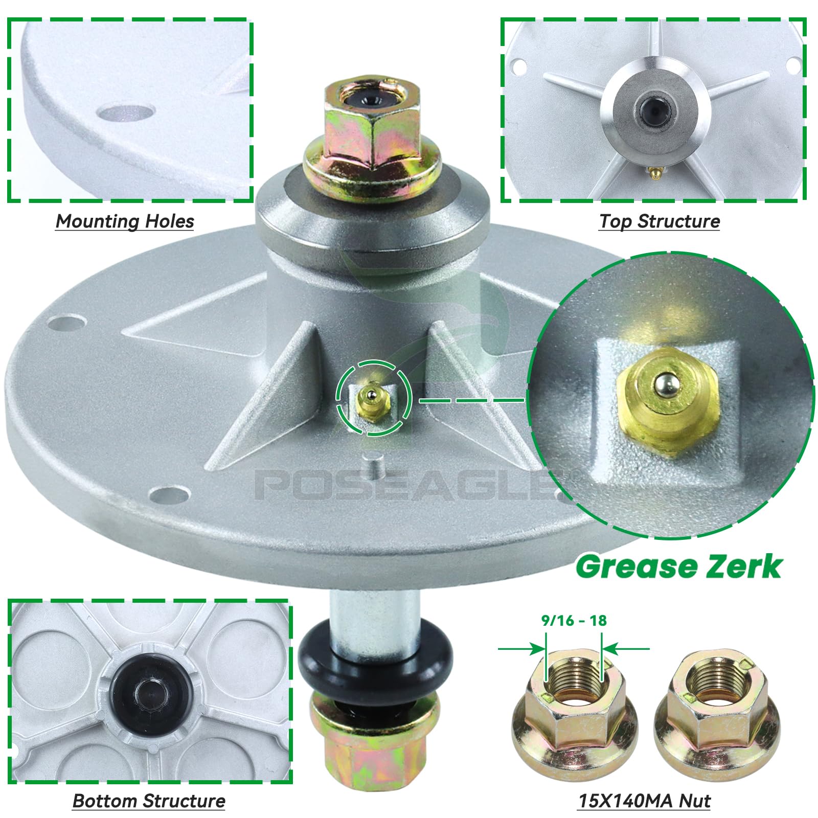 Amazon.com : POSEAGLE 1001046 Spindle Assembly with 92851MA