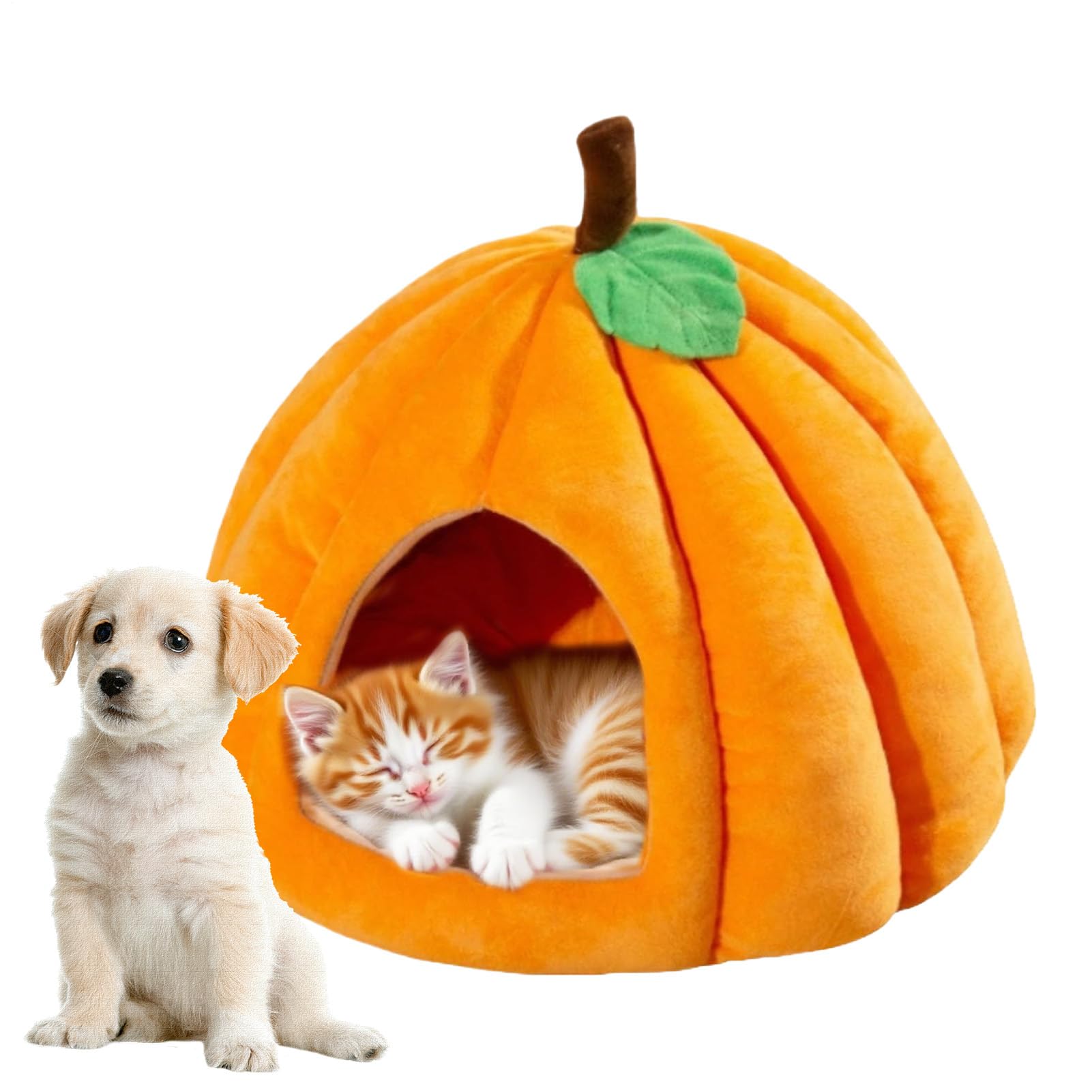 Cuccia per Gatti a Forma di Zucca | Cuccia Morbida a Forma di Tana per Cuccioli - Morbido Letto per Cani a Zucca per Interni Esterni Balcone Finestra Soggiorno Appartamento
