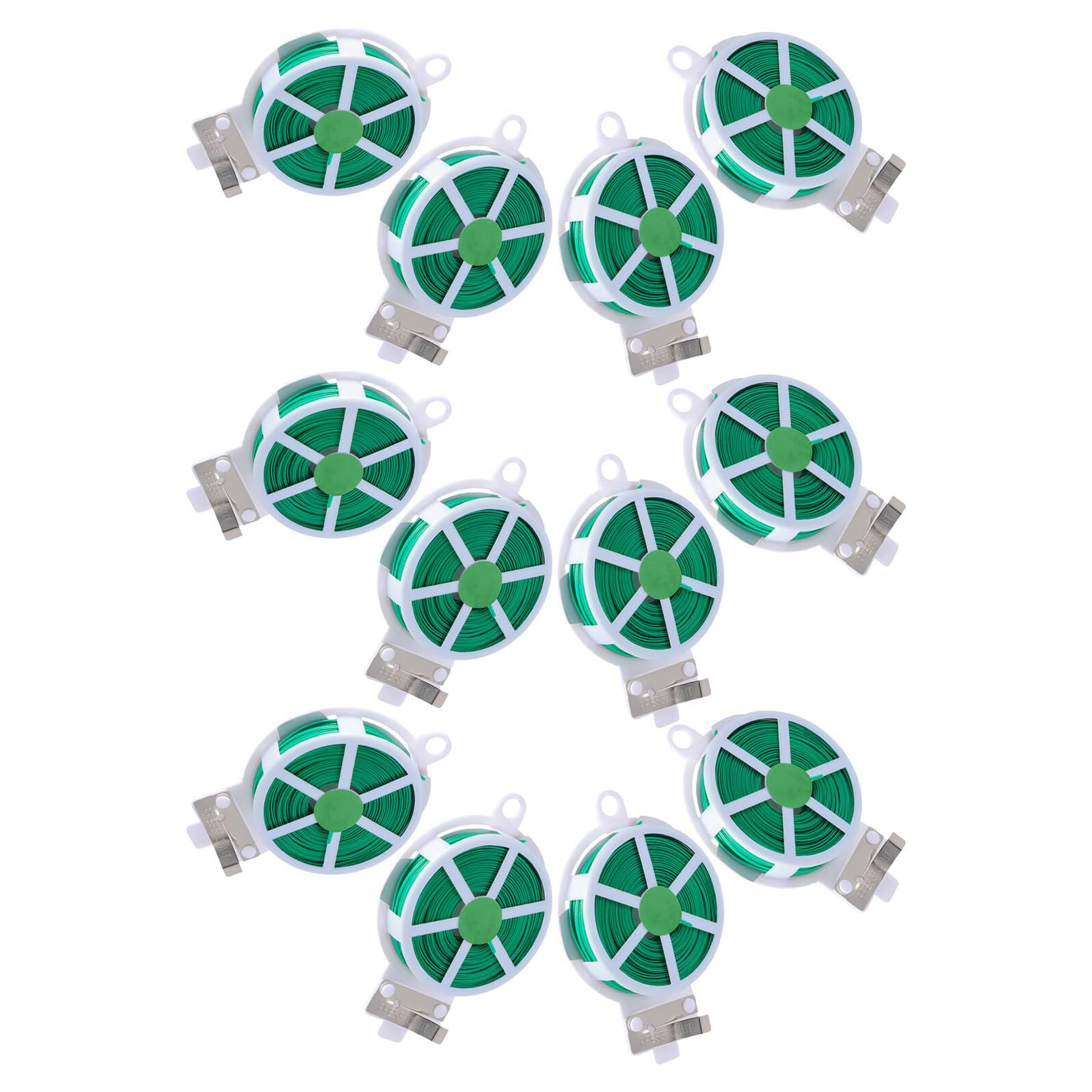 Legacci da Giardino in Ferro e PE Flessibili 12 Pezzi Verde per Piante Rampicanti e Fissaggio di Fiori