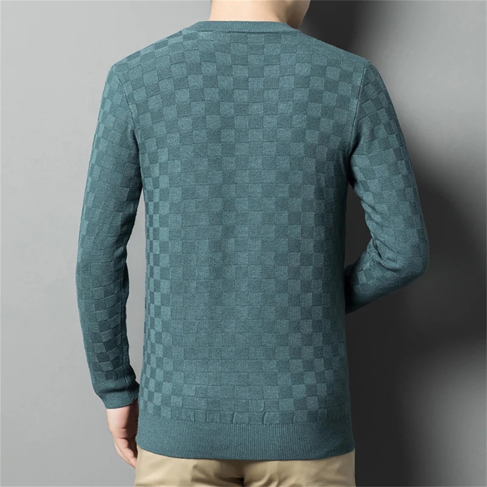 Maglione da uomo con scollo a O in maglia, per autunno e inverno, stile vintage, casual