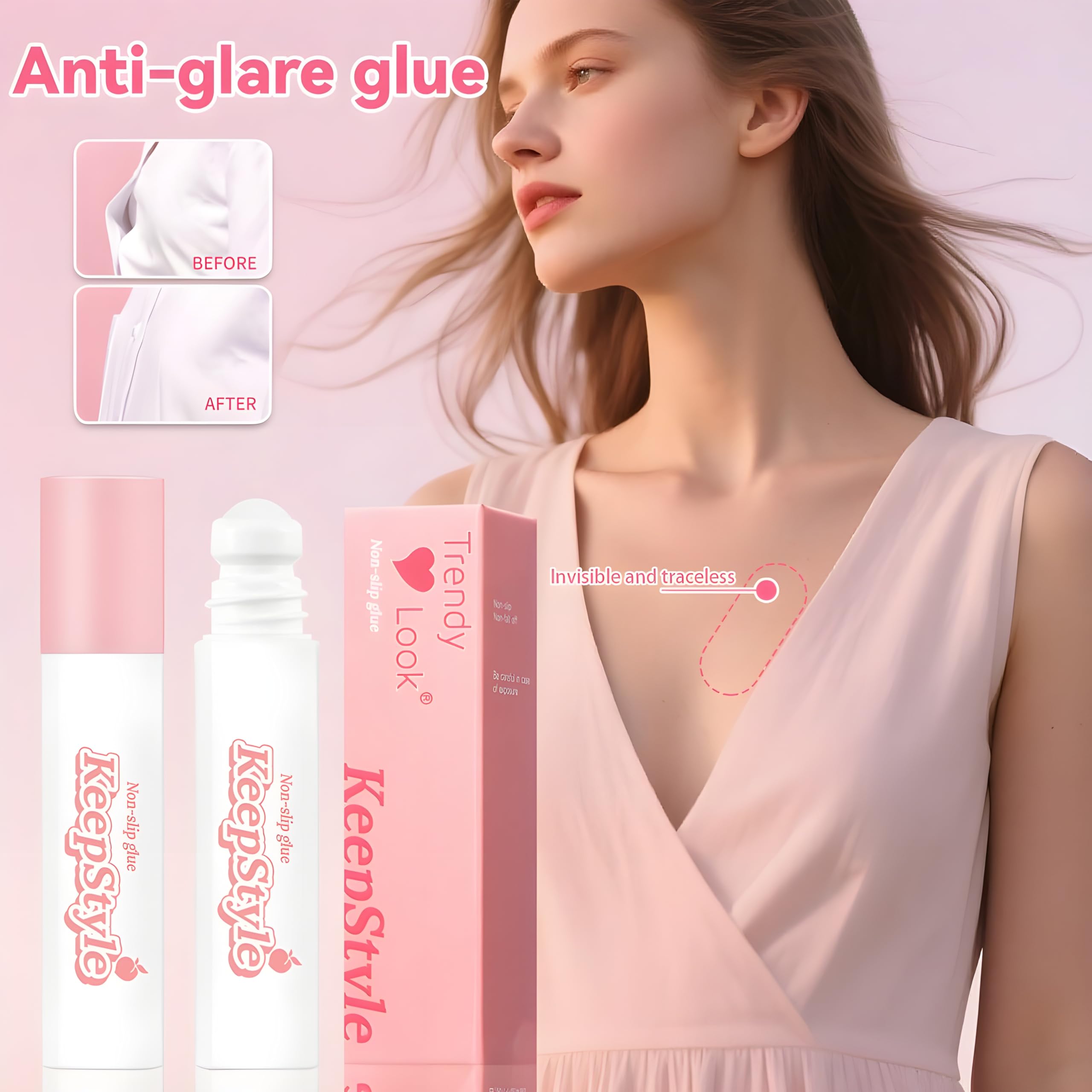 Trendy Look KeepStyle Anti-Slip Roll-On Body Glue | 10g Skin Adhesive for Clothing, Dresses, Bra, & Anti-Exposure Fix | Non-Slip, Gentle & Invisible Hold 4