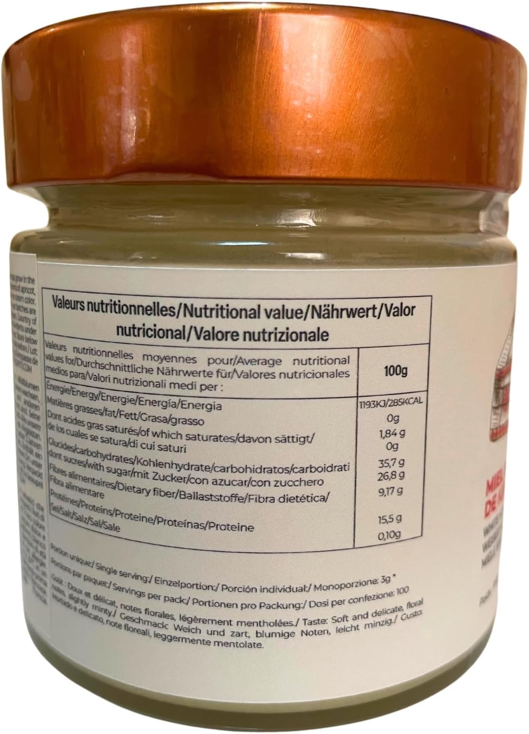 Miel blanc crémeux du Kirghizistan - Miel de Sainfoin (À Déguster sur du Pain) pot de (300g).