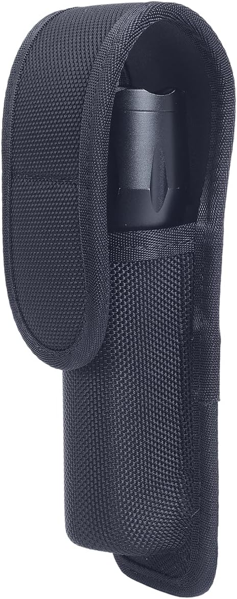 Molded Flashlight Pouch Tactical Flashlight Holster with Hidden Snap Flash Light Case for Duty Belt