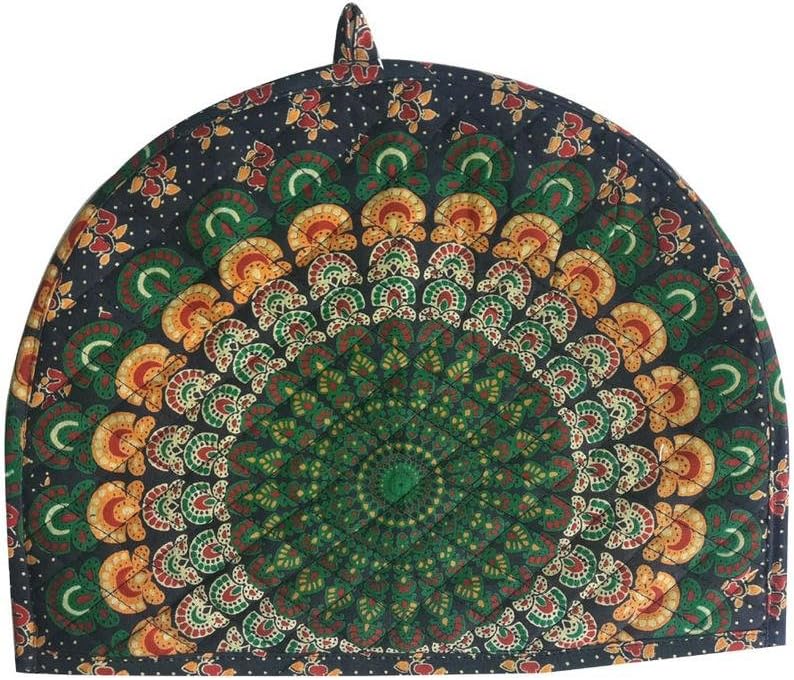 Elephant Printed Mali Kitchen Cart Tea Cosy Tea Pot Cover (Blue Leaf)