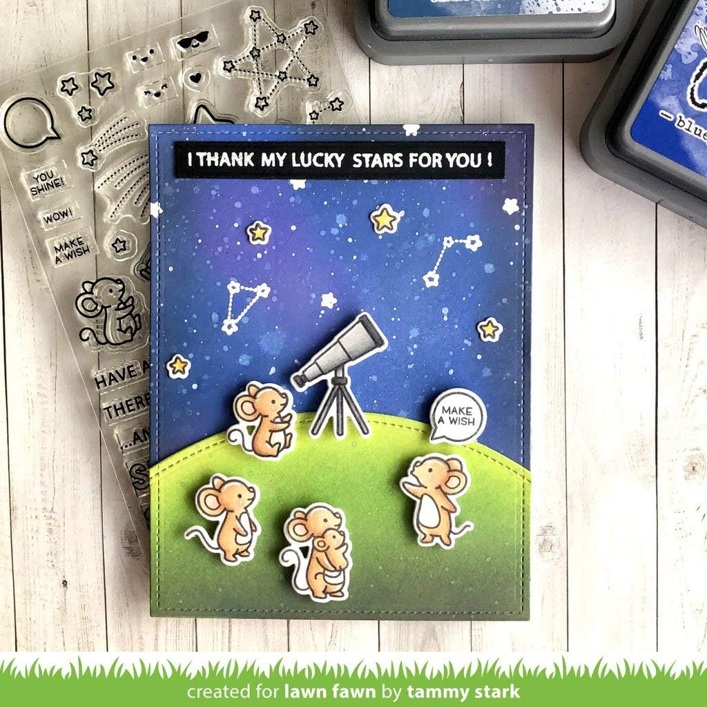 Lawn Fawn Super Star 4”x6” Clear Stamp Set and Coordinating Custom Craft Die Set (LF2241, LF2242), Bundle of 2 Items